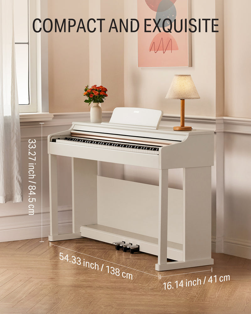 Donner Home Piano Digital 88 teclas, paquete de teclado para piano con soporte de muebles triple pedales para aficionados principiantes, DDP-100 negro