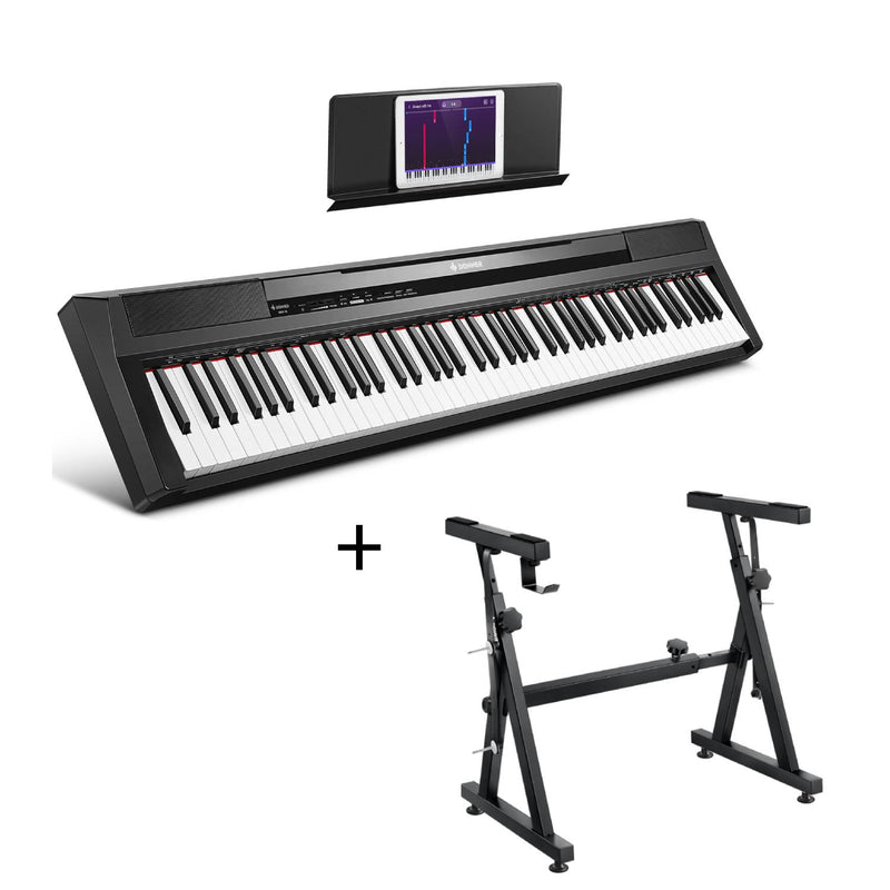 Donner digital piano teclado 88 teclas tamaño completo semi ponderado, piano eléctrico portátil para principiantes con pedal, DEP-10
