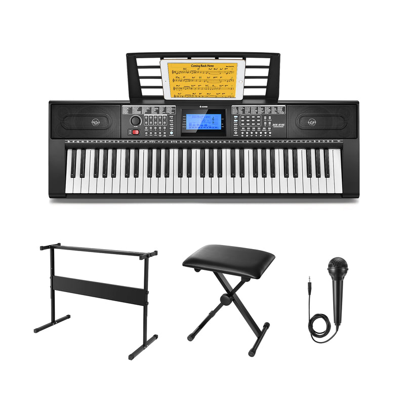 Donner DEK-610S Home Keyboards 61 Key Electronic Piano Black Set