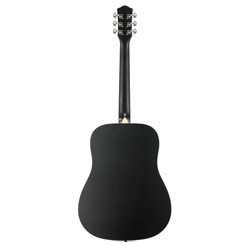 Donner Sound Guitar full size, intrepid Guitar bundle 41 inches, for Beginners, with Gig Bag capo picks Tuner with String (Black, Dag - 1B)