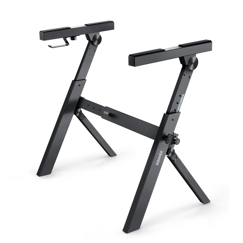 Donner DKS-100 Folding Keyboard Stand, Z-style Heavy-Duty Portable Piano Stand, Adjustable and Collapsible, Fits 37 54 61 88 Key MIDI Keyboard Electronic Keyboards Digital Pianos