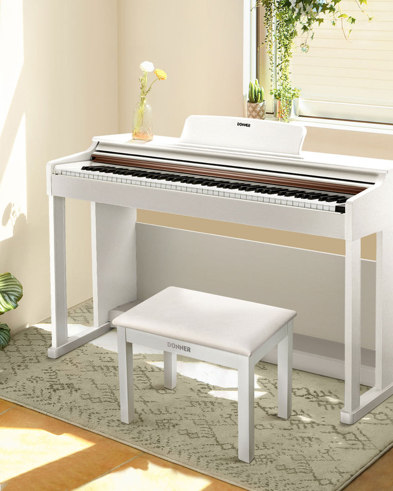 Donner DKB-10 Piano Bench with Storage White