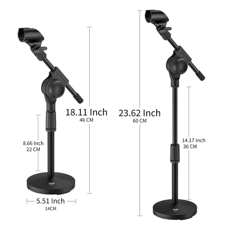 Moukey Adjustable Desk Mic Stand with Gear Fixing Boom Arm