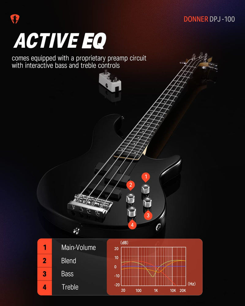 Donner DPJ-100 Electric Bass Guitar PJ-Style