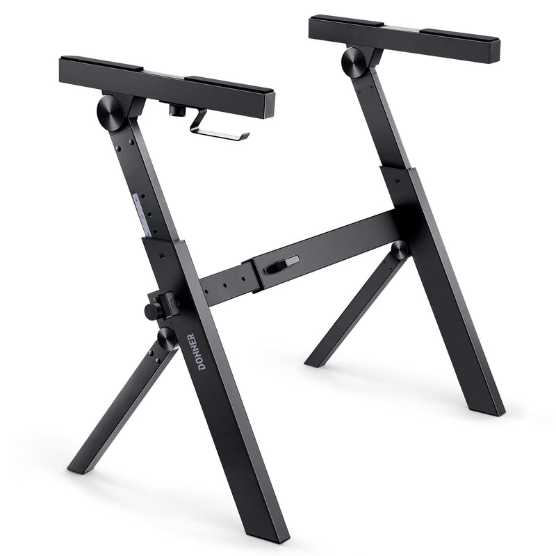 Donner DKS-100 Folding Keyboard Stand, Z-style Heavy-Duty Portable Piano Stand, Adjustable and Collapsible, Fits 37 54 61 88 Key MIDI Keyboard Electronic Keyboards Digital Pianos