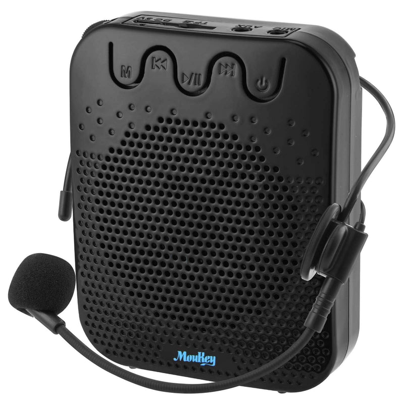 Moukey Voice Amplifier Portable Rechargeable Mini Amp,Supports MP3 Format Audio for Teachers Coaches Training Tour Guide Presentation, Va-1