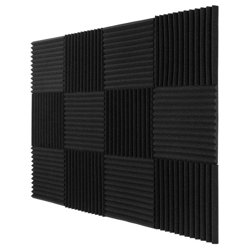 Donner 12-Pack Acoustic Foam Panels Wedges, Fireproof Soundproofing Foam Noise Cancelling Foam