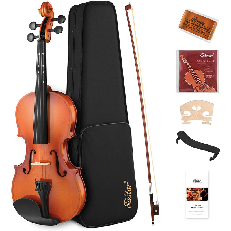 Eastar 1/4-4/4 Violin Full Size EVA-2 Student Violin for Beginners with Learning Point in Finger plate Violin Set with Hard Case and Accessories - Donner music- UK
