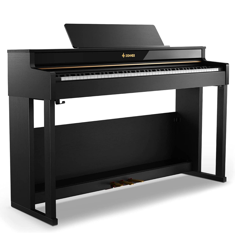 Donner DDP-400 88 Weighted Key Progressive Hammer Action Digital Piano with Furniture Stand & 3 Pedal for Professional